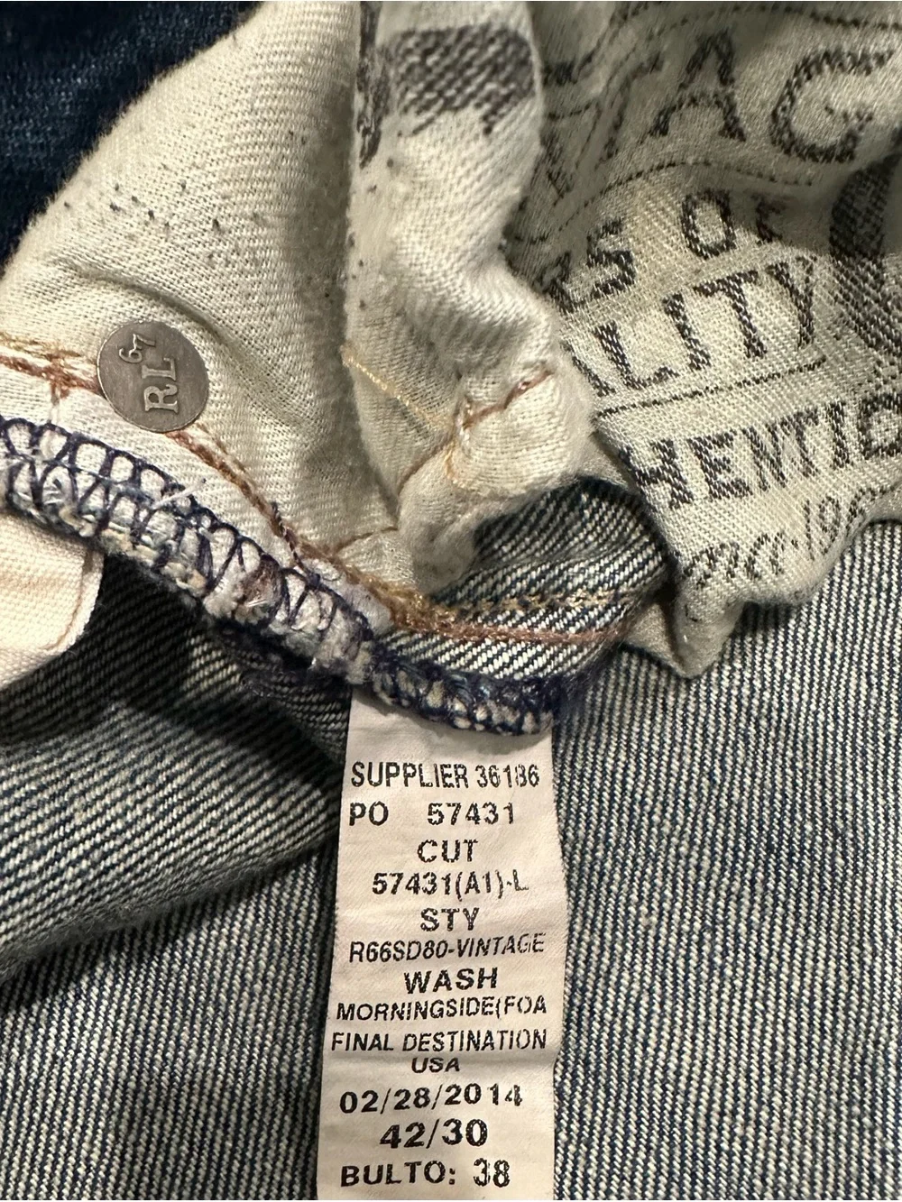 Ralph Lauren Double RL Men's Washed Blue Relaxed Jeans